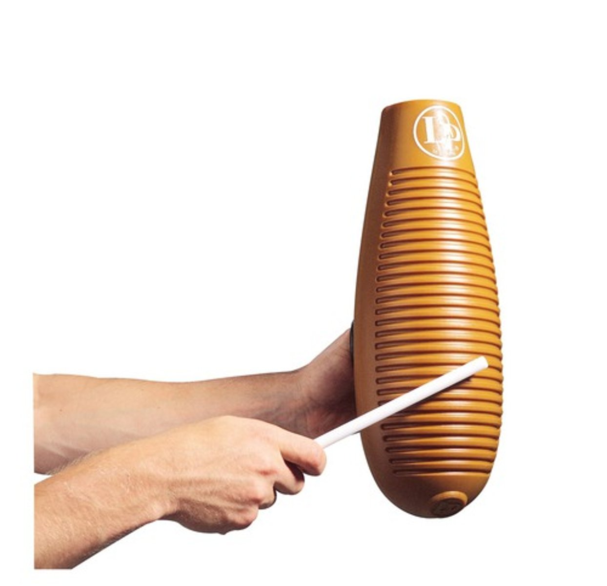 <p>The güiro is a Latin American percussion instrument. It is played by rubbing a stick or tines along the notches to produce a ratchet sound.</p>
