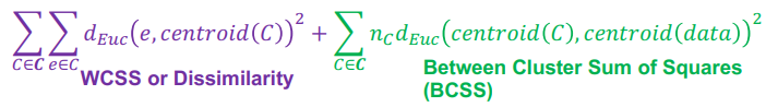  minimizing WCSS is equivalent to maximizing BCSS