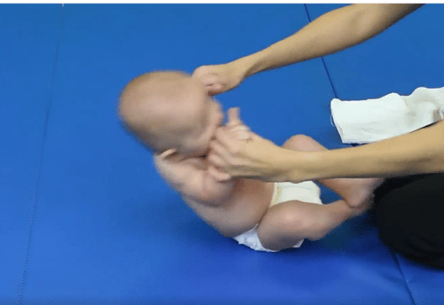 <p>Head kept in line with body</p>