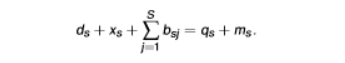 <ul><li><p>domestic consumption <em>ds = cs + gs + is</em> could be further decomposed into private consumption, government consumption, and investment </p></li></ul><p></p>