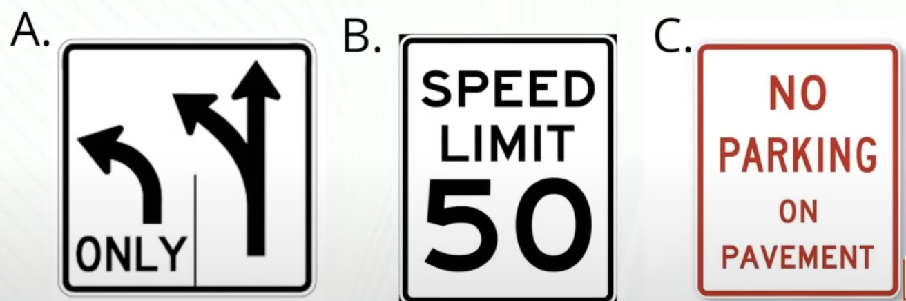<p>Speed limit. Your speed must not exceed the posted speed in this area. </p>
