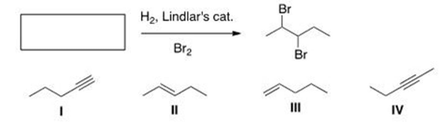 <p>What is the starting material in the following reaction?</p><p>A. I</p><p>B. II</p><p>C. III</p><p>D. IV</p>
