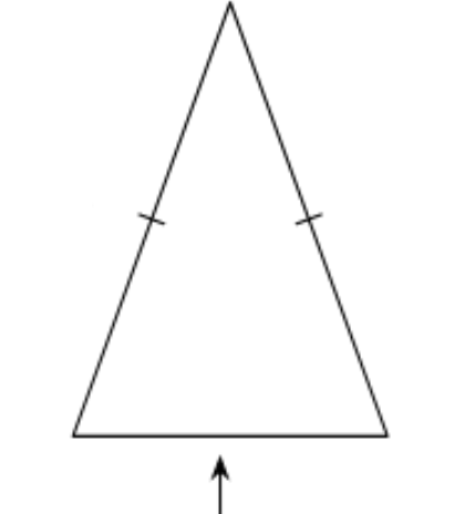 <p>The side of an isosceles triangle that is not equal to the other two sides.</p>