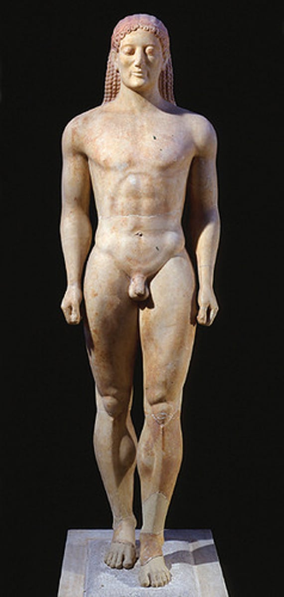 <p>Archaic Greek</p><p>c. 530 B.C.E.</p><p>Marble with remnants of paint</p>