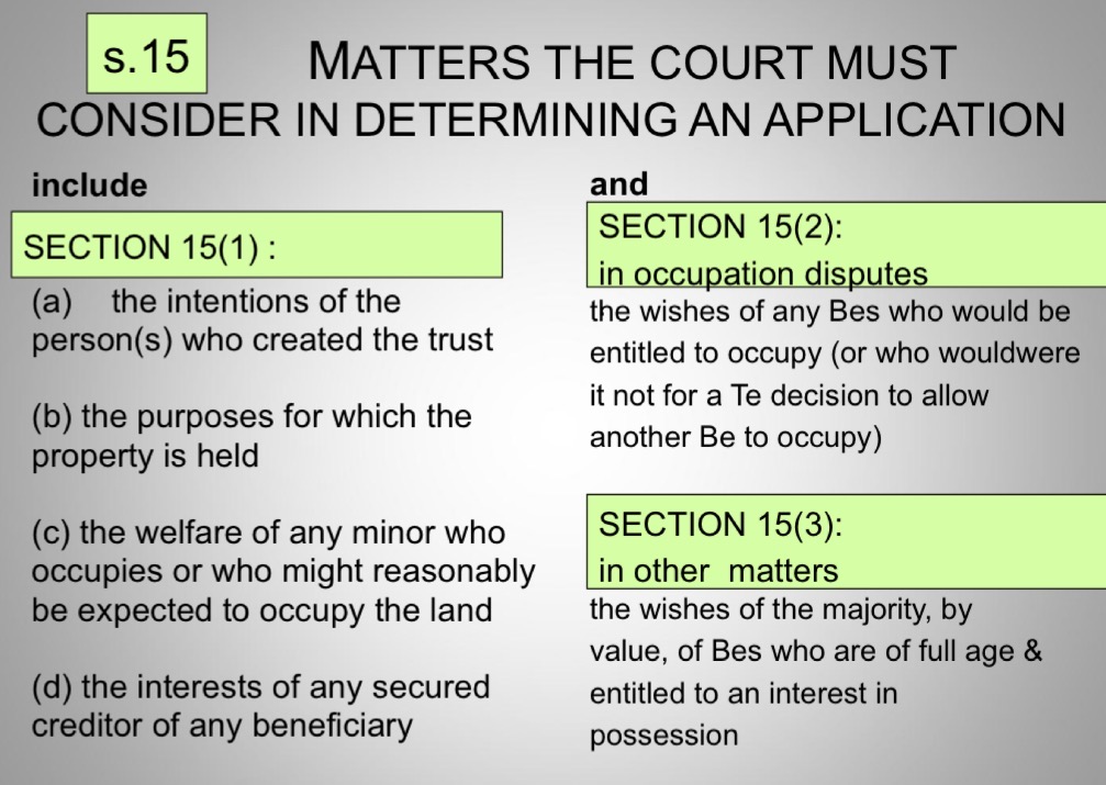<p>Fred Perry v Ivan Genis (2014):</p><p>husband selling counterfeits, FP charged order over house to sell in order to be paid, 2 children living in property</p><p>court gave priority to creditors over family but delayed sale of house so family can find place to live</p>