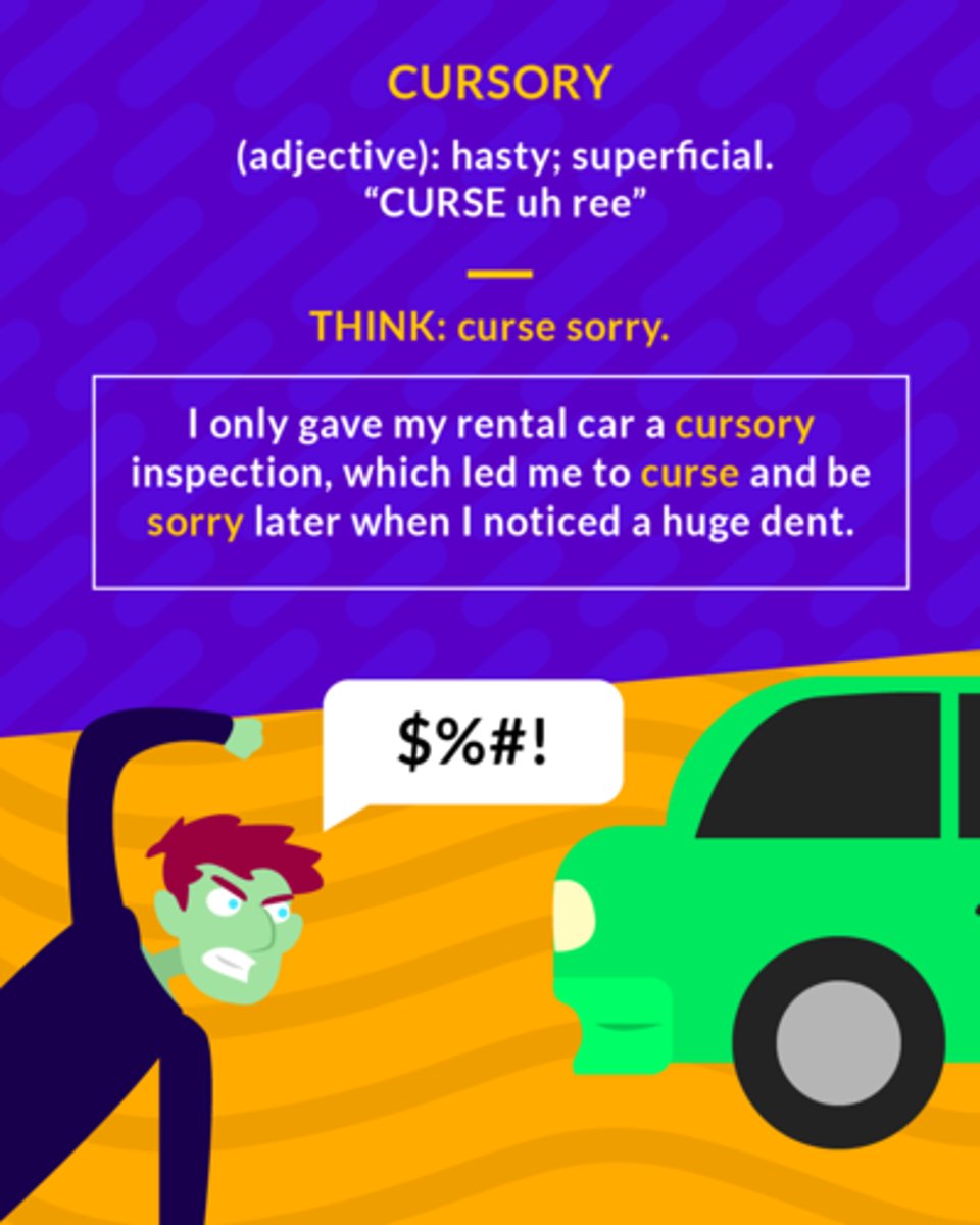 <p>(adj.) hasty and superficial</p><p>(adj.) hasty</p>