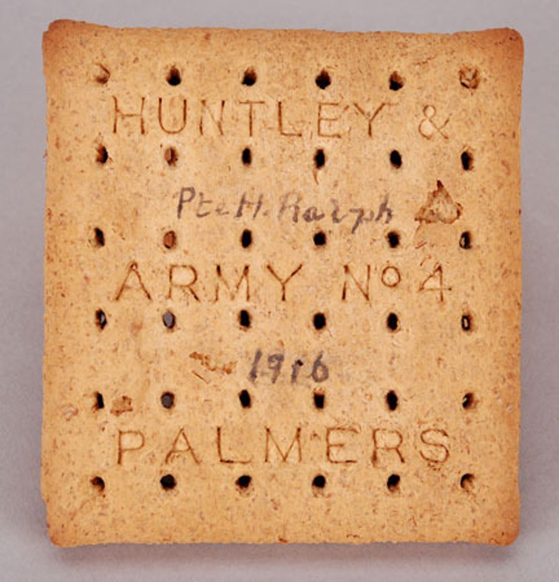 <p>Thick hard cracker eaten by Civil War soldiers</p>
