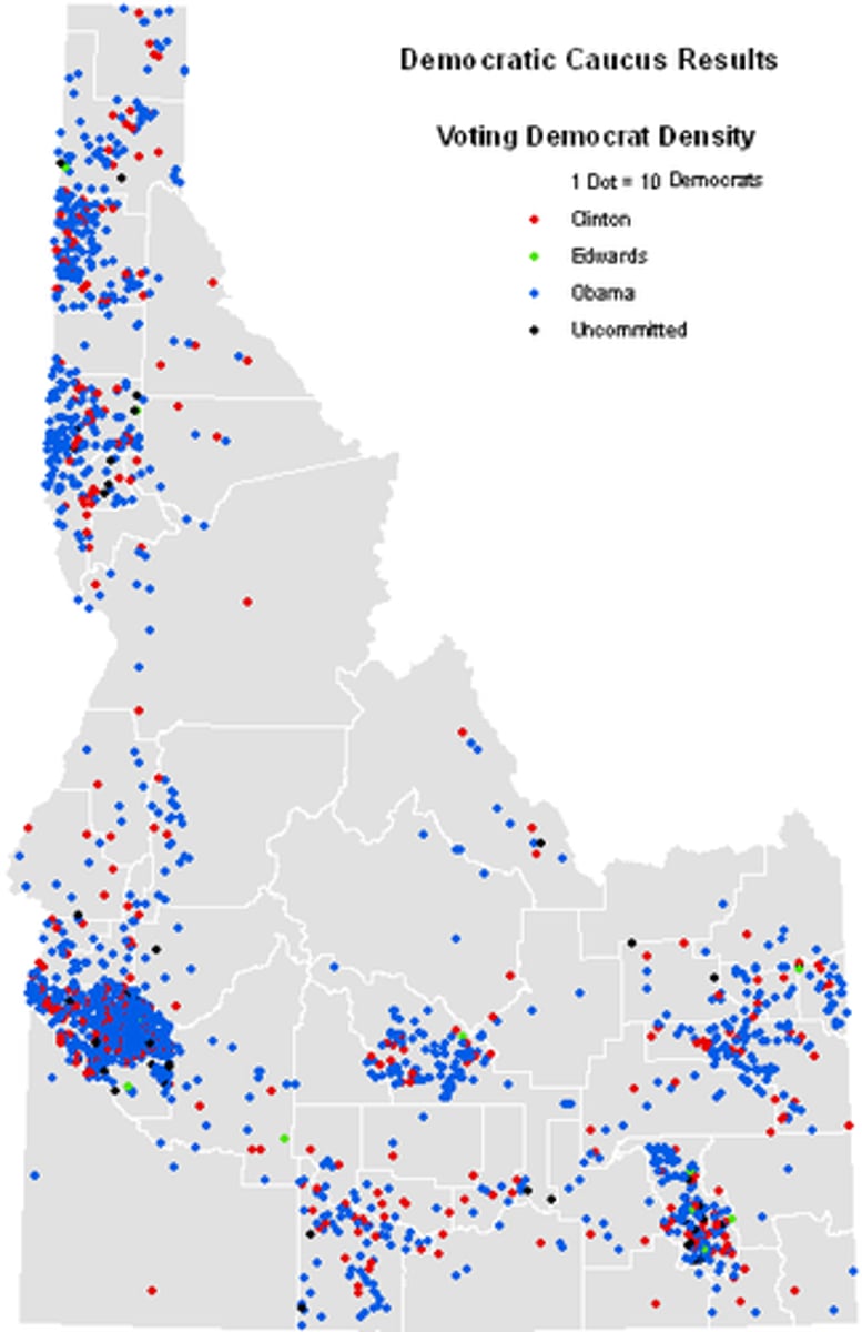 <p>thematic map: dot on a map represents some frequency of the mapped variable</p>