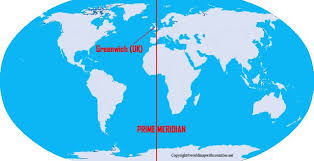<p>an imaginary line that divides the Earth into the Eastern and Western Hemispheres; it is defined as 0° longitude. </p>