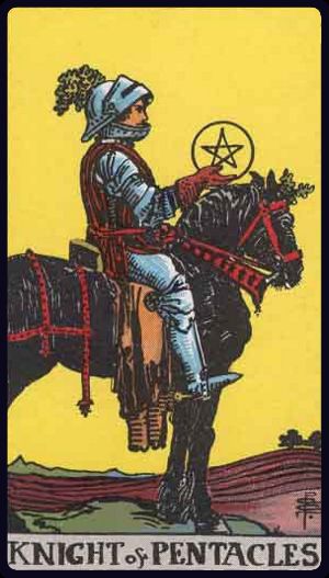 <p>KNIGHT OF PENTACLES</p>