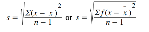 Sample Standard Deviation Formula 