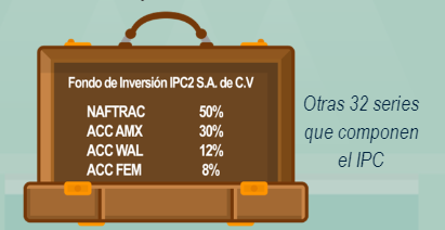 <p>Don aquellos FIID o FIRV que buscan replicar los rendimientos de un índice, Tasa o Tipo de Cambio. Debe mantener una beta entre 0.95 y 1.05 unidades. (En la imagen se muestra un ejemplo).</p><p>Para que este FI replique el IPC invierte en NAFTRAC (TRAC que replica el IPC) y en las 35 emisoras que componen al IPC de esta forma lo que le pase a este indicador le sucederá a los rendimientos del FI. </p>