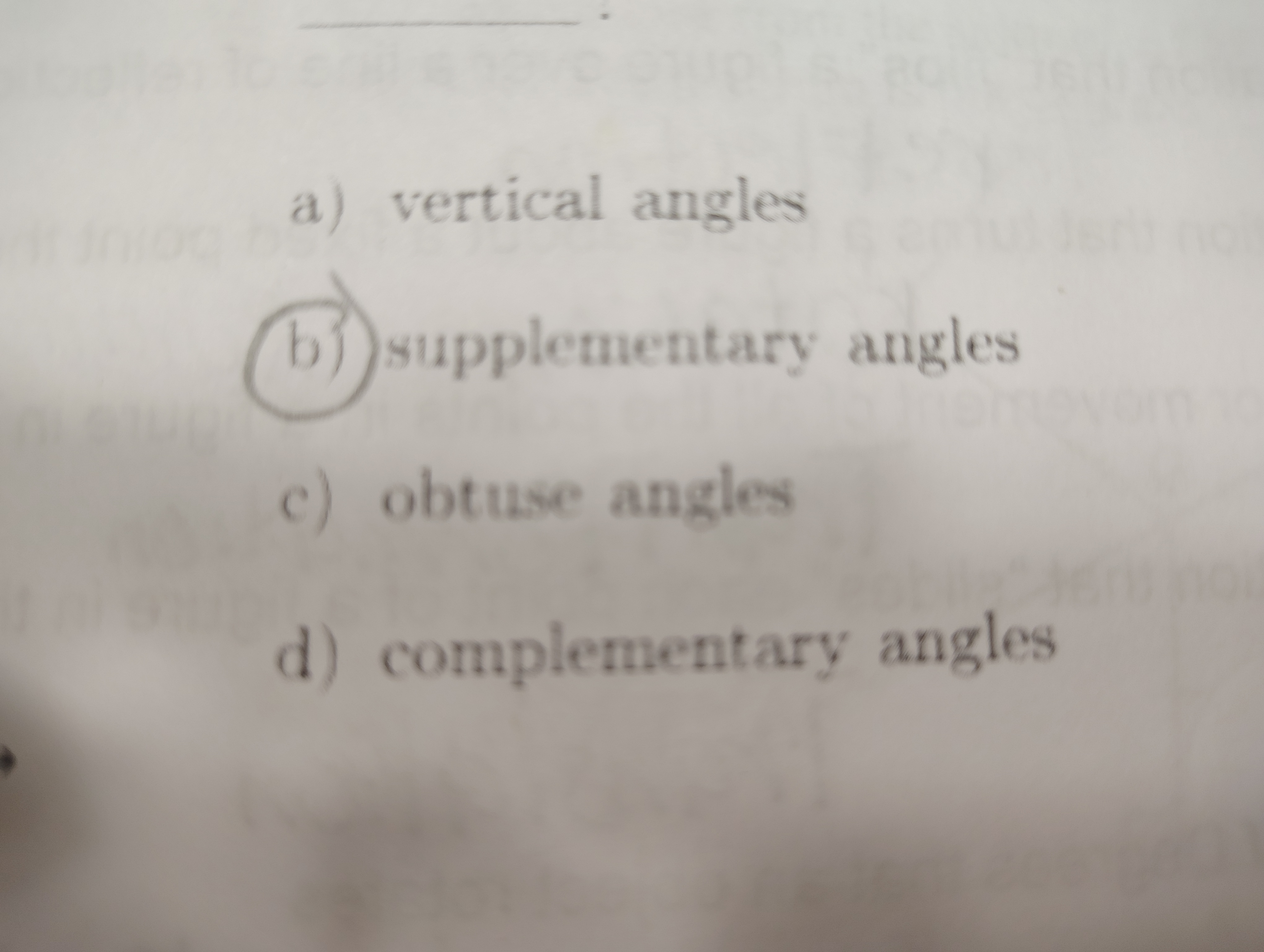<p>Supplementary angles</p>