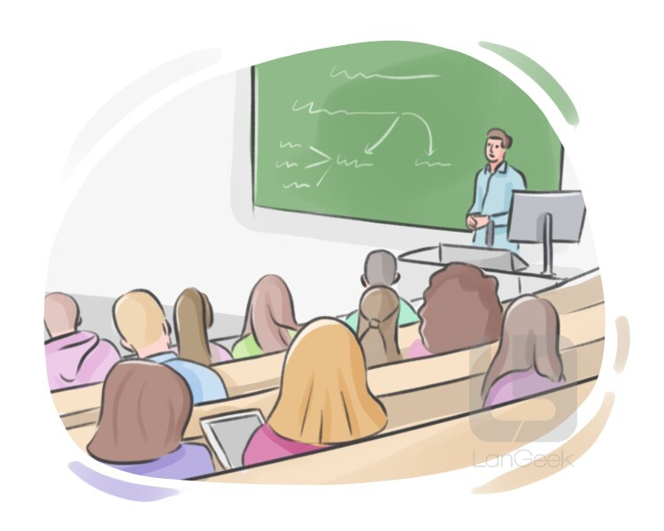 <p>= speech/address<br><em>The ____r provided handouts to accompany the ____.</em></p>