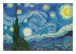 <p>Van Gogh, The Starry Night, Saint Rémy, June 1889, Oil on canvas, 74 × 92 cm</p>
