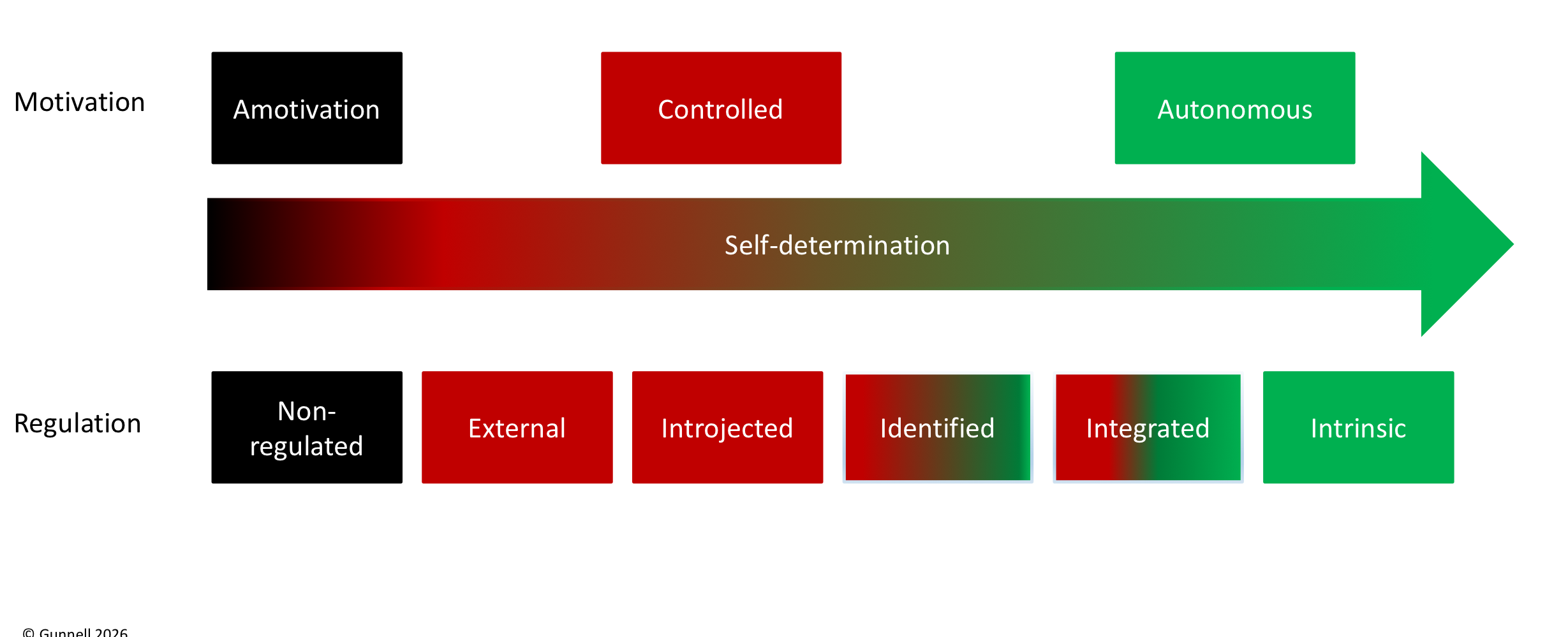 <ul><li><p>quantity of motivation is about how much you have</p></li><li><p>quality is about the type you have</p></li></ul><p></p>