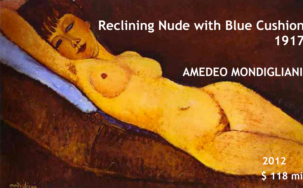<p>reclining Nude With Blue Cushion</p>