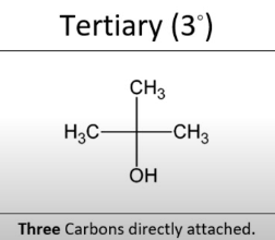 <p>OH ground bonded to a carbon which is bonded to 3 other carbons</p>