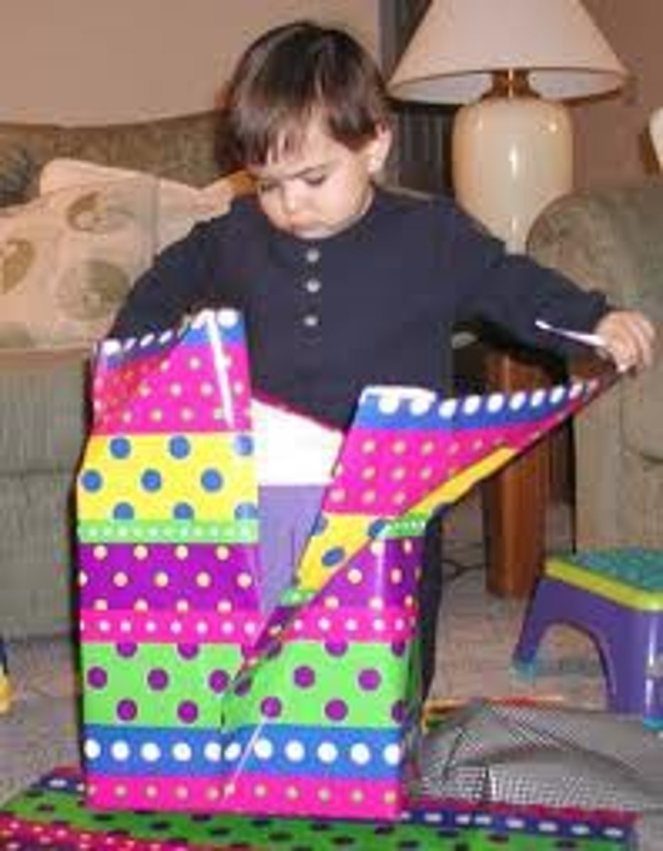 <p>open a gift</p>