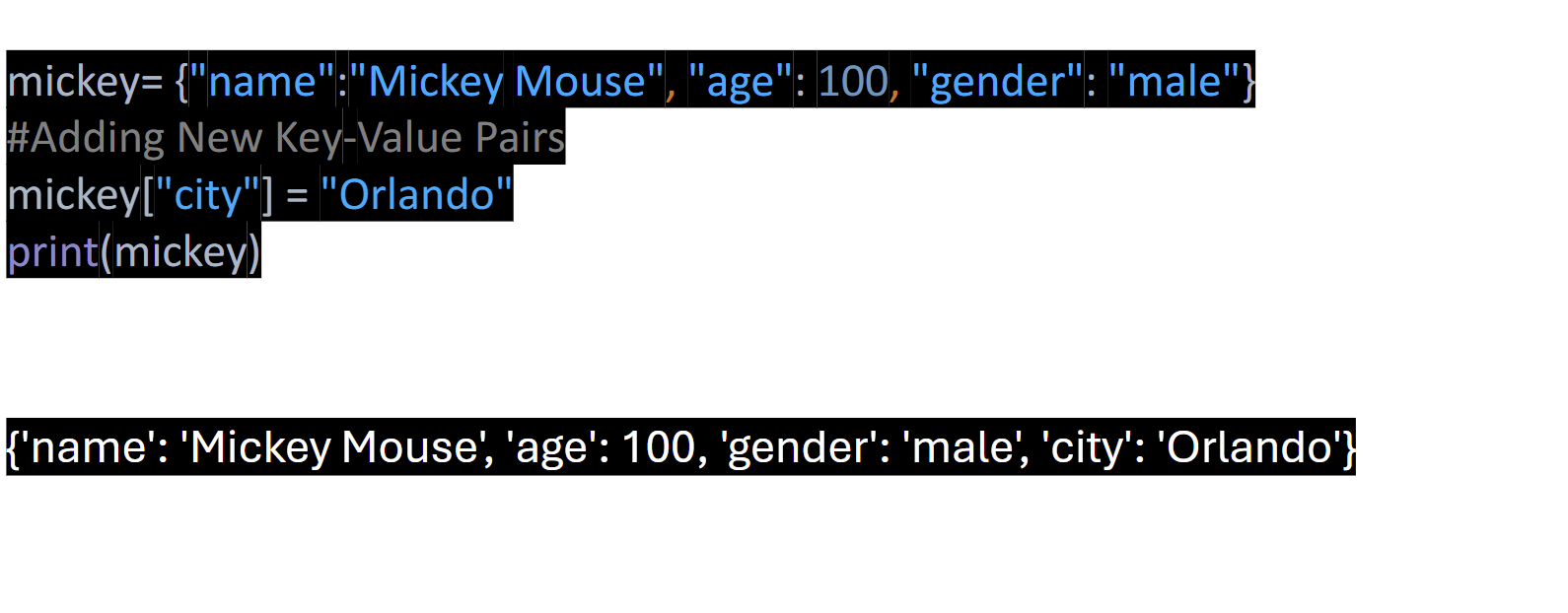 <ul><li><p>You can also use this method to modify values in a dictionary</p></li></ul><p></p>