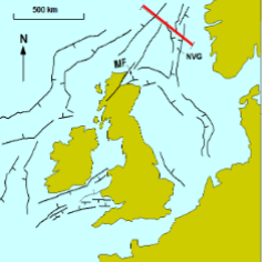 <p>Ancient normal faults are from rifts in offshore NW Europe</p>