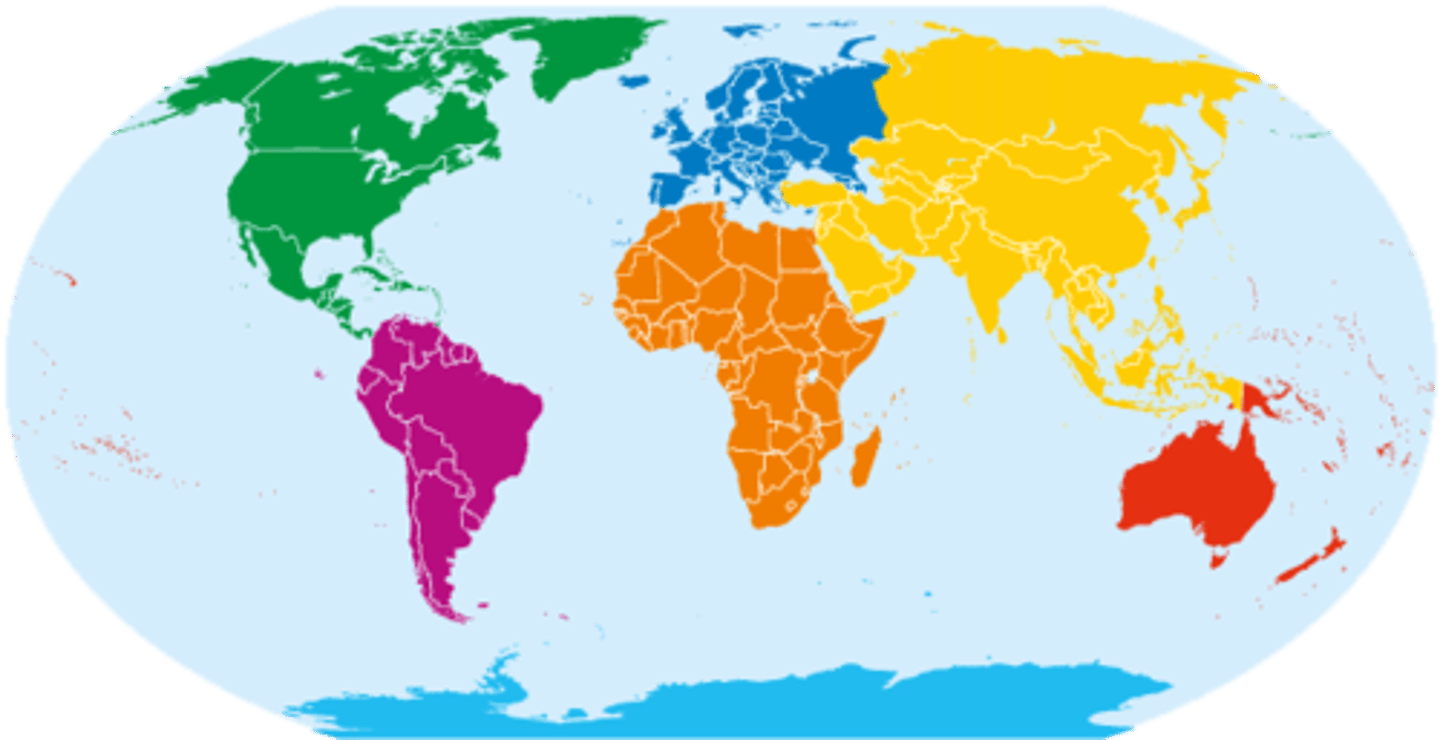 <p>What continent is yellow?</p>