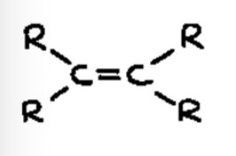 <p>Contains a carbon-carbon double bond (C = C)</p>