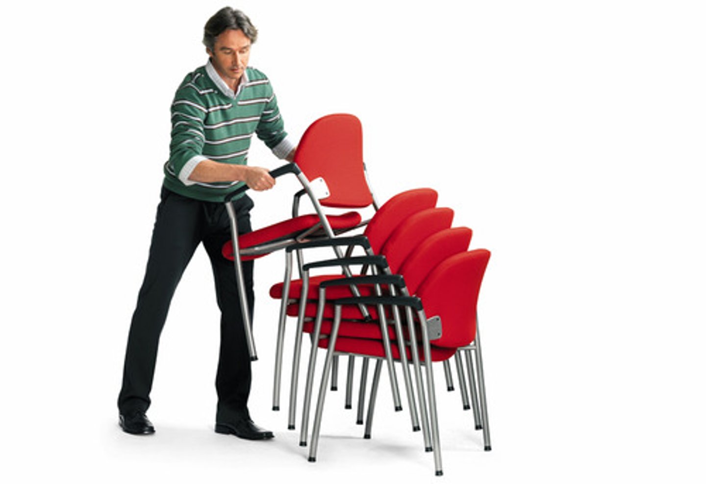 <p>op elkaar leggen</p>