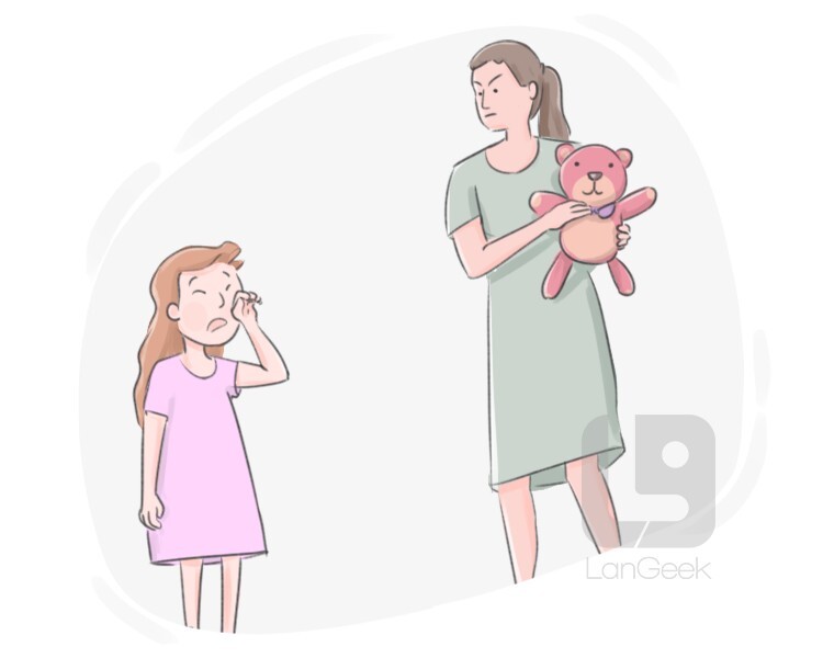 <p>privado o carente de algo que necesita</p>