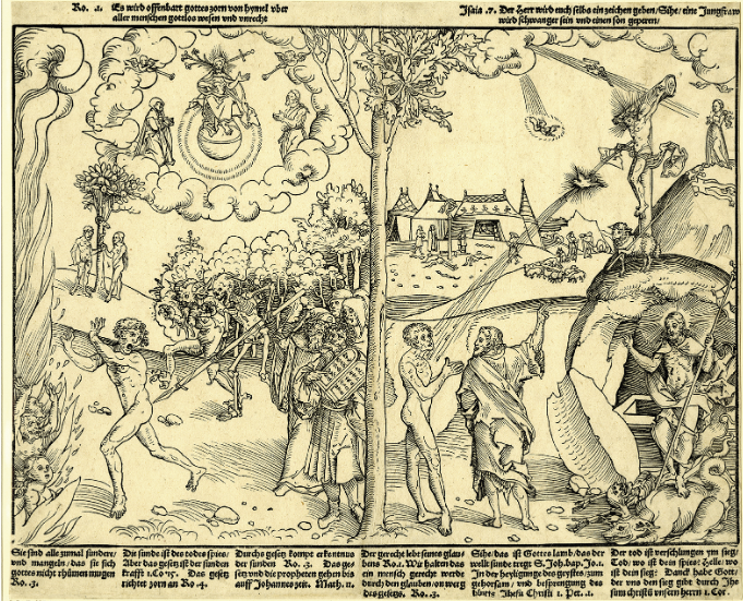 <p>Works like Cranach’s <span>Allegory of Law and Grace</span> would have appealed to a wide audience because</p>