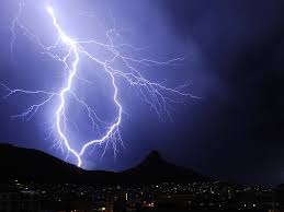 <p><span>a flash, or several flashes, of very bright light in the sky caused by electricity</span></p><ul><li><p></p></li></ul>
