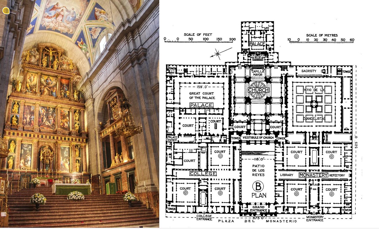 <ul><li><p>Made for Felipe II, a defender of the catholic faith </p></li><li><p>made in Renaissance Gothic for glory and power </p></li><li><p>Retablo structures </p></li></ul>