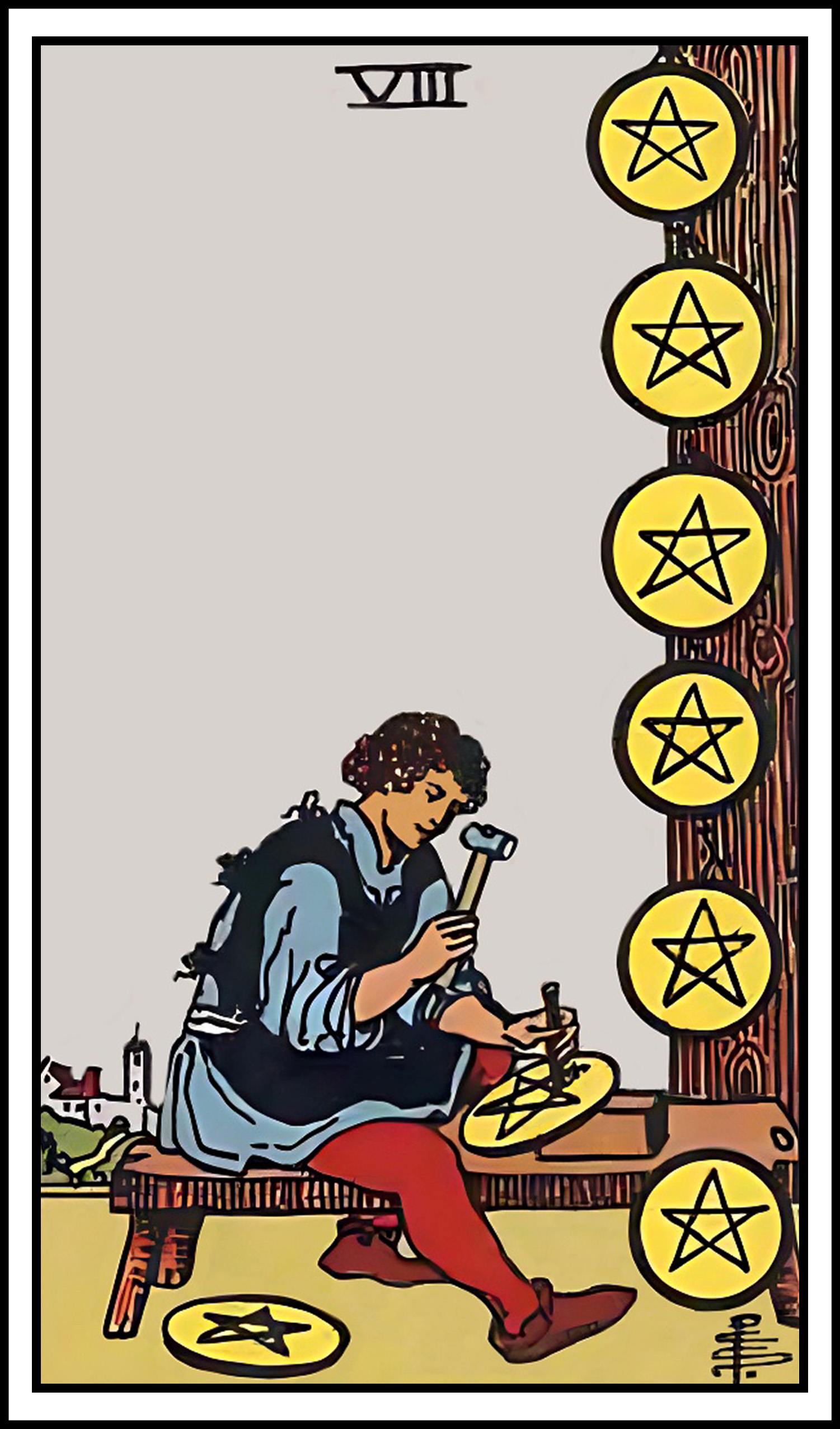 <p>8 of pentacles</p>