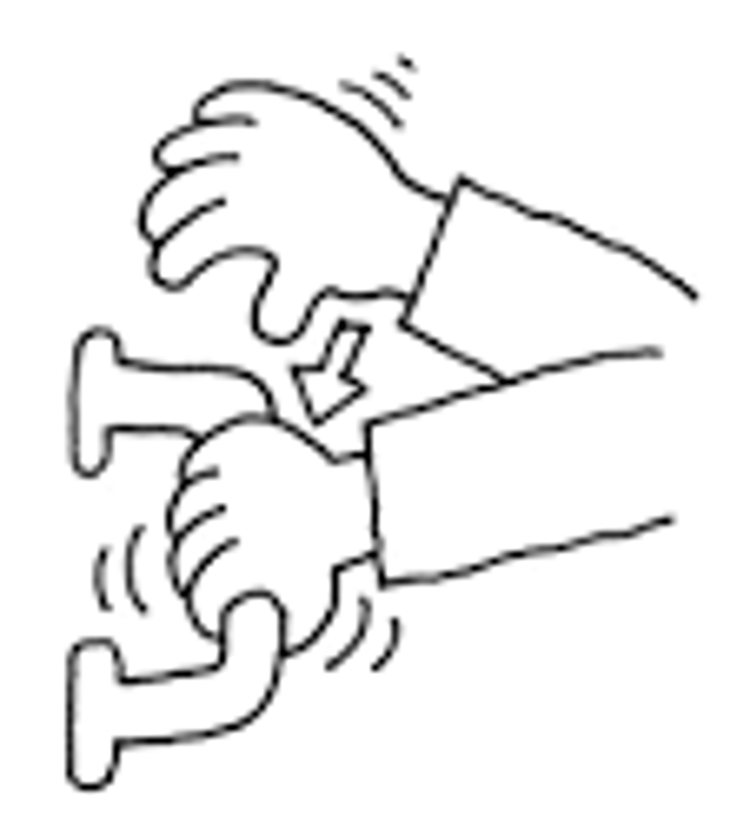<p>he grabs</p>