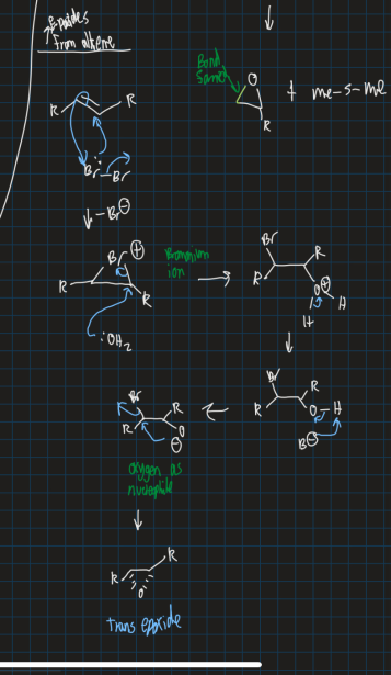 <ul><li><p>Trans epoxide formed</p></li></ul><p></p>