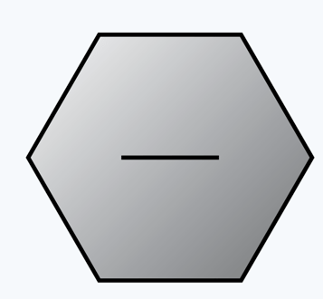 <p>Bolt head with a “minus” </p>