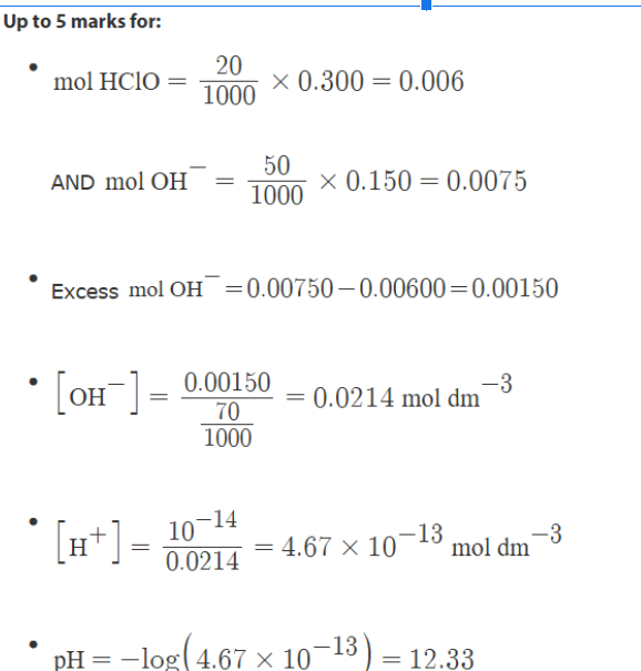 <p>calculate moels of acid </p><p>Calculate moles of base</p><p>Calculate leftover moles of OH </p><p>H+ = kw/ OH (leftover moels)<br></p>