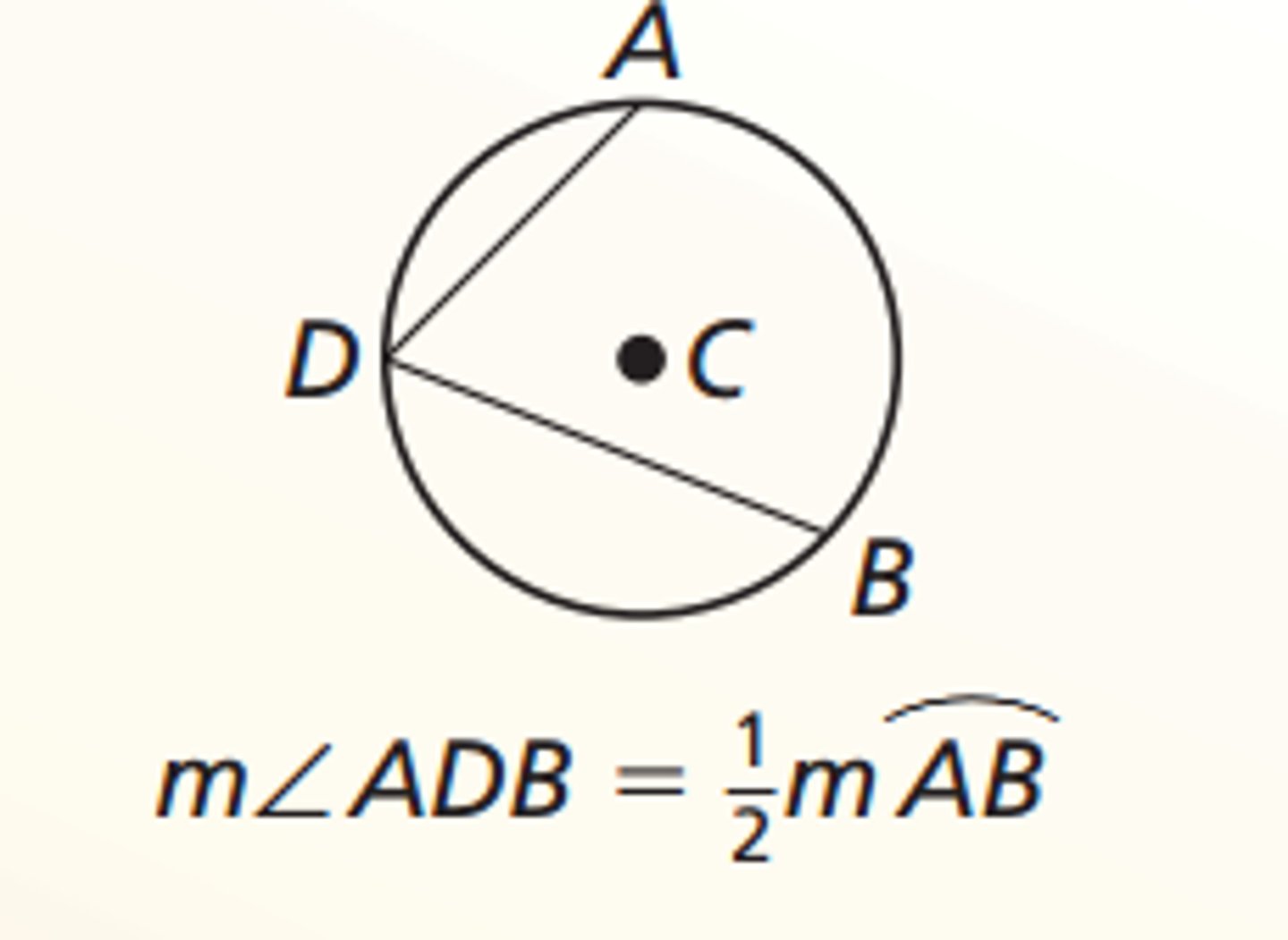 <p>arc/2 or 1/2 x arc</p>