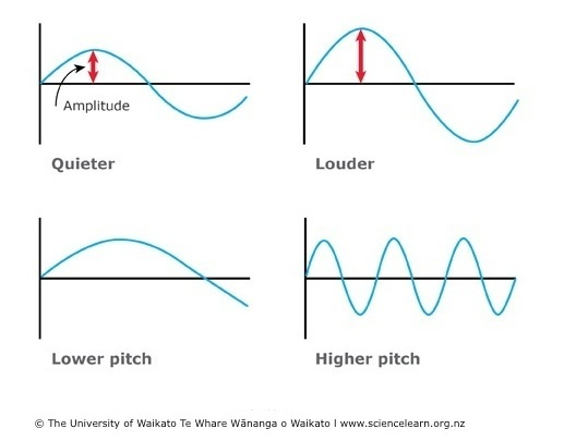 <p><span><strong><mark data-color="rgba(0, 0, 0, 0)" style="background-color: rgba(0, 0, 0, 0); color: inherit">Amplitude determines loudness, with higher amplitude resulting in a louder sound, while frequency determines pitch, with higher frequency corresponding to a higher pitch</mark></strong>.&nbsp;</span></p>