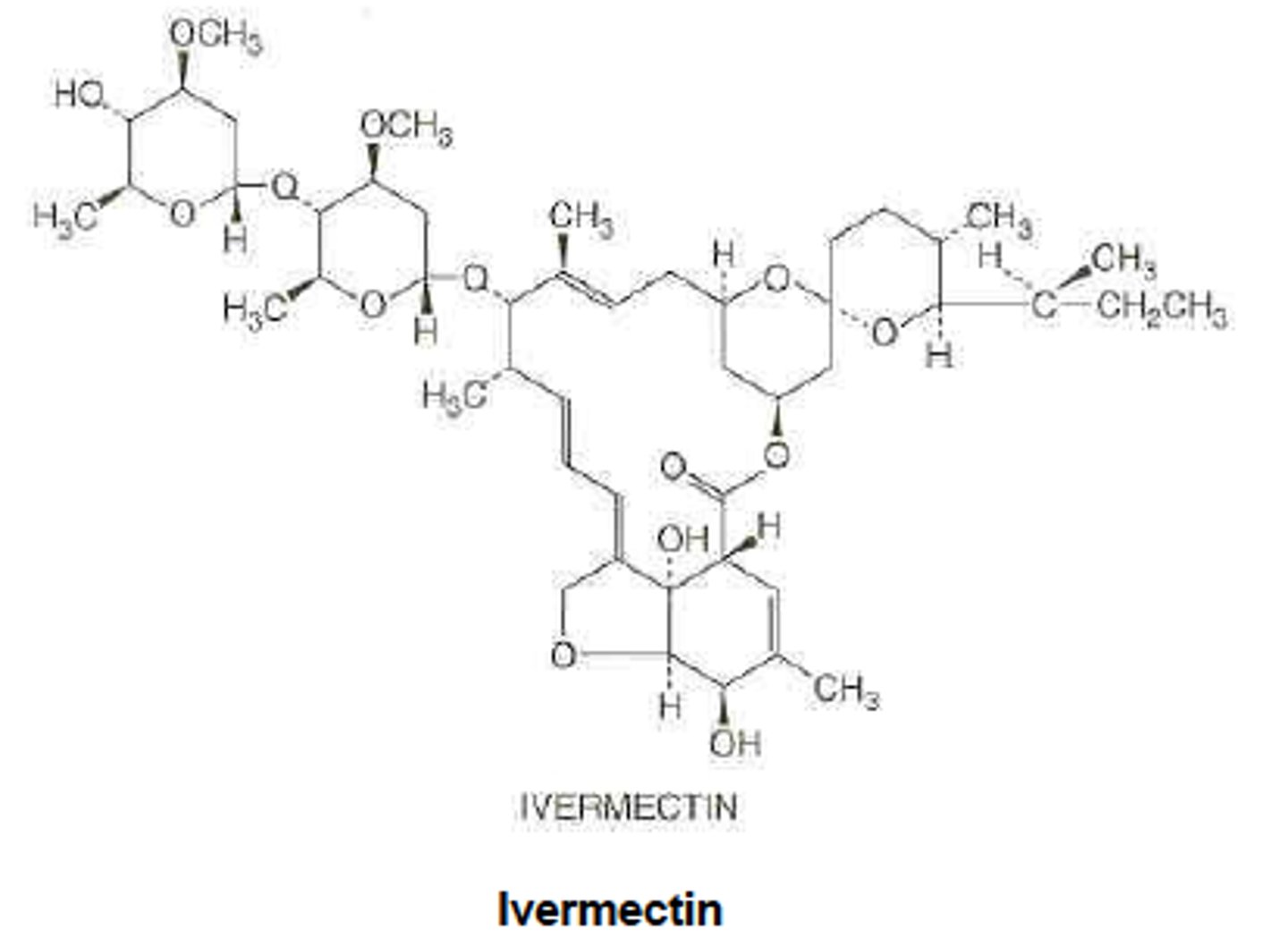<p>natural product that decreases the motility of helminths through chloride channel induction</p>