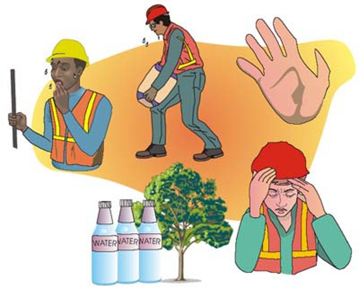 <p>condition in which the body loses its ability to cool itself by sweating because the victim has become dehydrated</p>