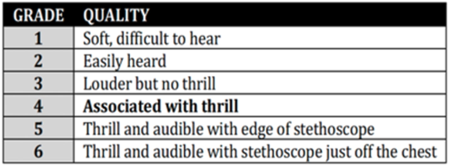 <p>Murmur grade associated with Thrill</p>