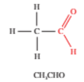 <p>Contains a carbonyl group located at <strong>one end</strong> of an alkyl chain </p><ul><li><p>Written as <strong>-CHO</strong> in semi-structural formulas</p></li><li><p>The carbonyl is always given the <strong>1st position</strong></p></li><li><p>Suffix is <strong>-al</strong> and sometimes the prefix <strong>oxo-</strong> (eg. ethanal)</p></li></ul><p></p>