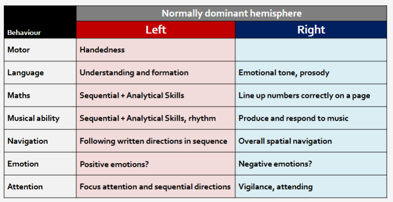 <p>Dominance/laterality</p>