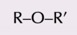 <p>R-O-R’, CnH2n+2O, alkoxy-, eg methoxy ethane</p>
