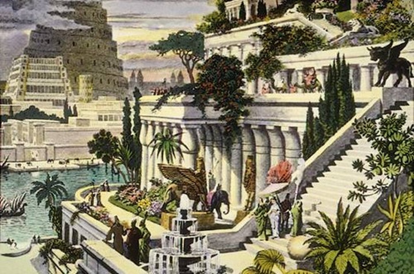 <p>a series of irrigated ornamental gardens planted on the terraces of the citadel</p>