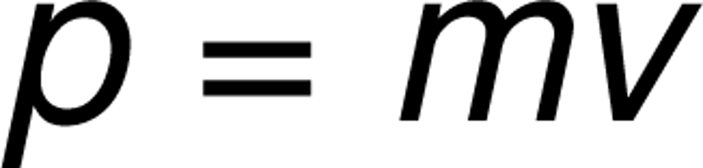 <p>mass * velocity (speed)</p><p>=m * (distance/time)</p>