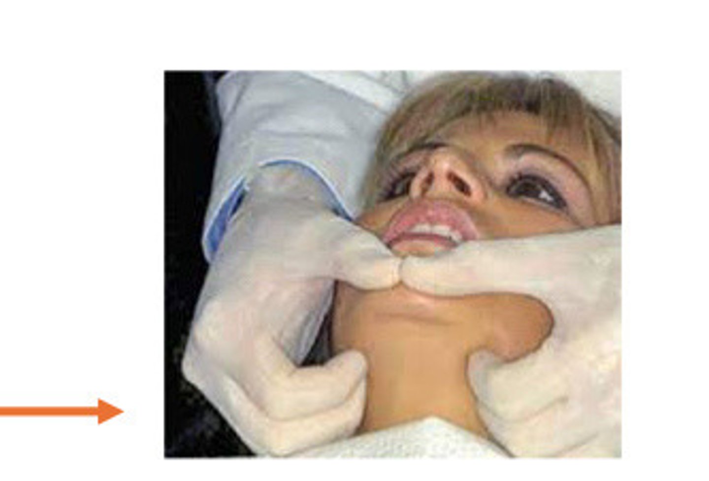 <p>Usually need to manipulate the mandible into this position</p>