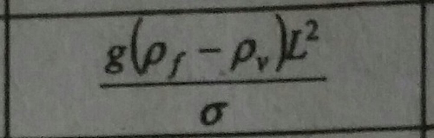 <p>Ratio of gravitational and surface tension forces</p>