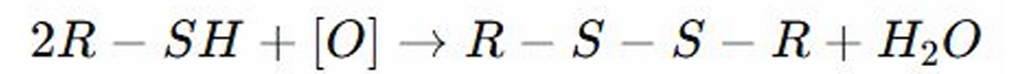 <p>REACTIONS OF THIOLS: SH can be oxidized to thioethers which can be further oxidized to sulfoxides and sulfones.</p>